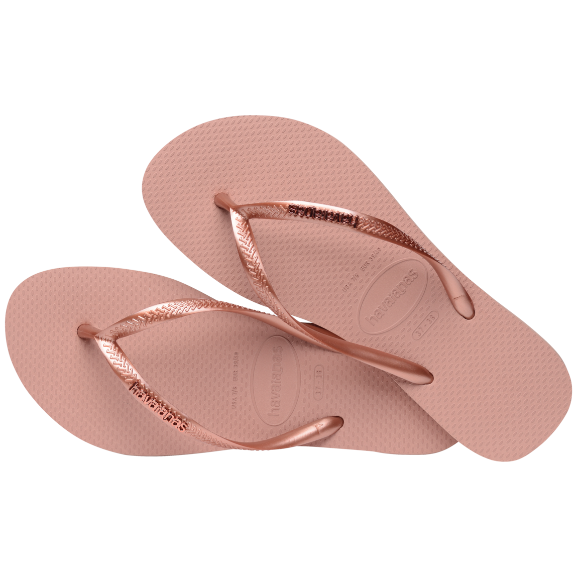 Slim Logo Metallic Flip Flops