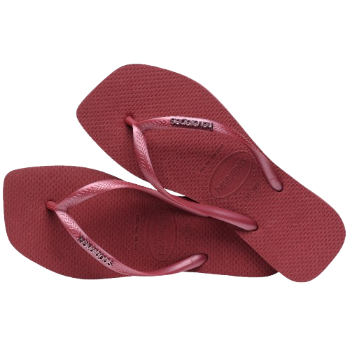 Slim Square Logo Metallic Flip Flop