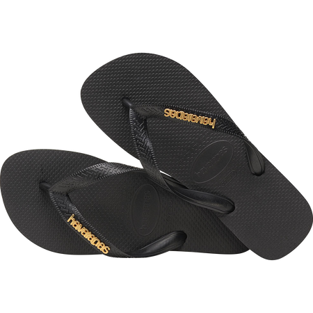 Top Logo Metallic Flip Flops