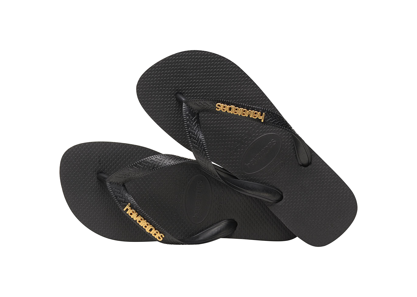 Top Logo Metallic Flip Flops