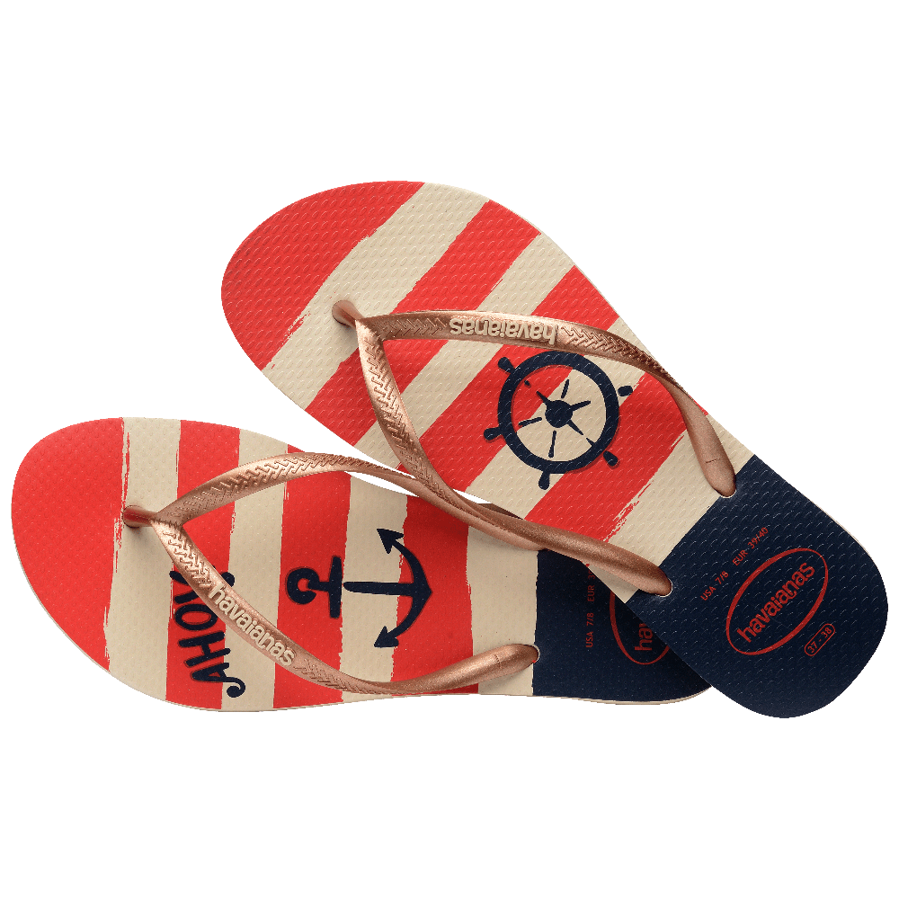 Slim Nautical Flip Flops