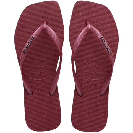 Slim Square Logo Metallic Flip Flop