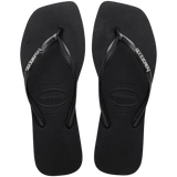 Slim Square Logo Metallic Flip Flop
