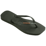 Slim Square Logo Metallic Flip Flop