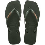 Slim Square Logo Metallic Flip Flop