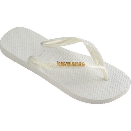 Top Logo Metallic Flip Flops