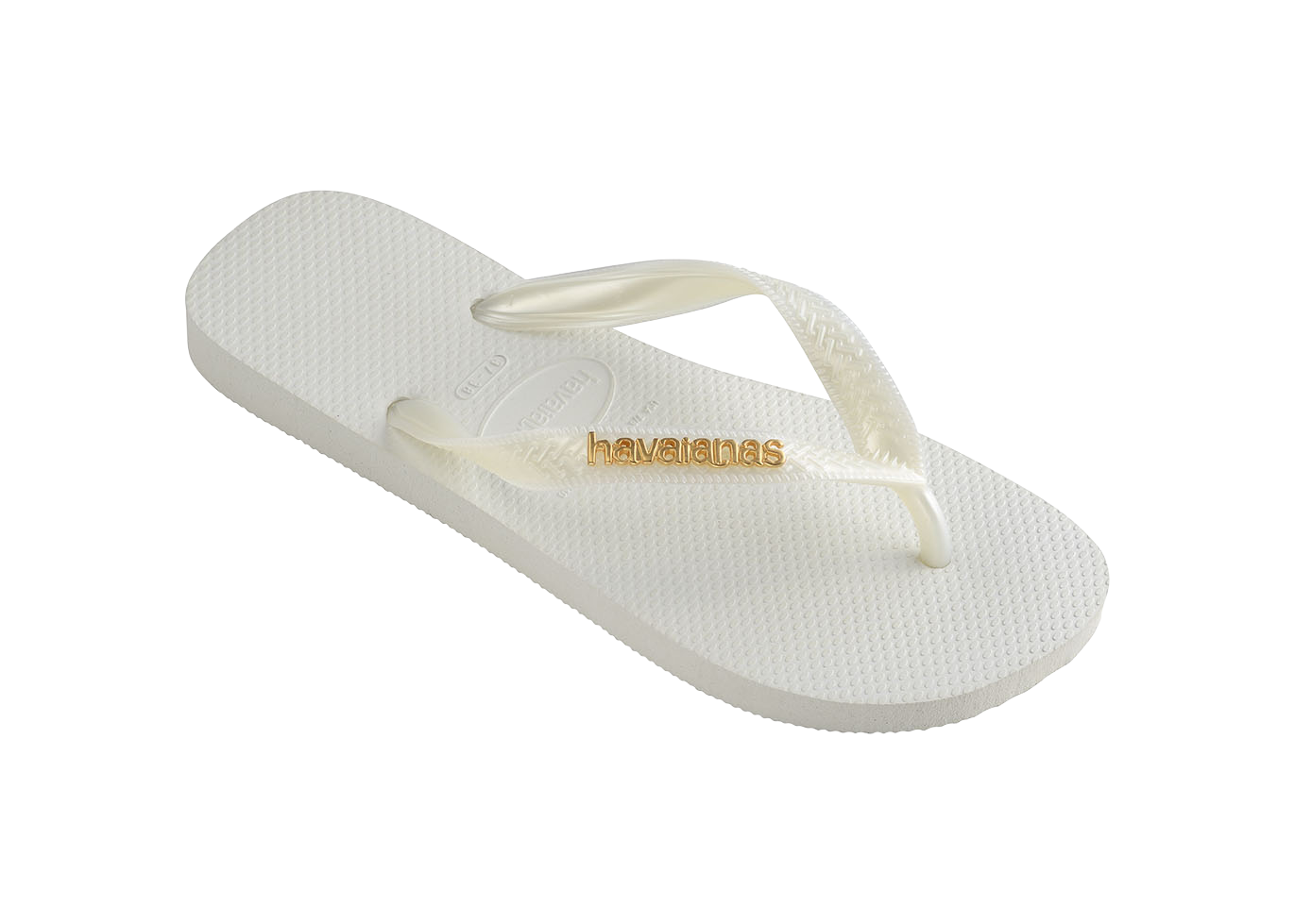 Top Logo Metallic Flip Flops
