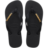 Top Logo Metallic Flip Flops
