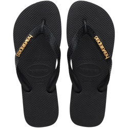 Top Logo Metallic Flip Flops