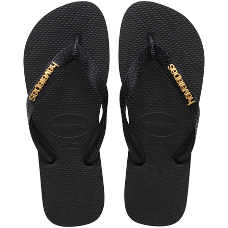 Top Logo Metallic Flip Flops