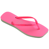 [ONLINE EXCLUSIVE] Slim Square Glitter Neon Flip Flops