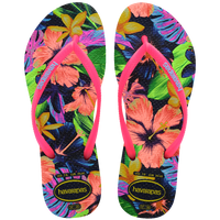 Slim Floral Neon Flip Flops