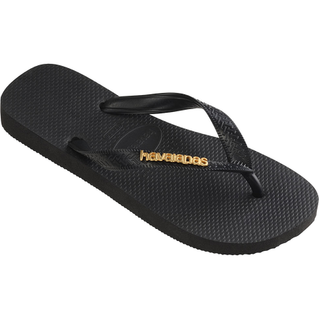Top Logo Metallic Flip Flops