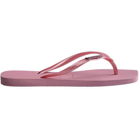 Slim Square Logo Metallic Flip Flops
