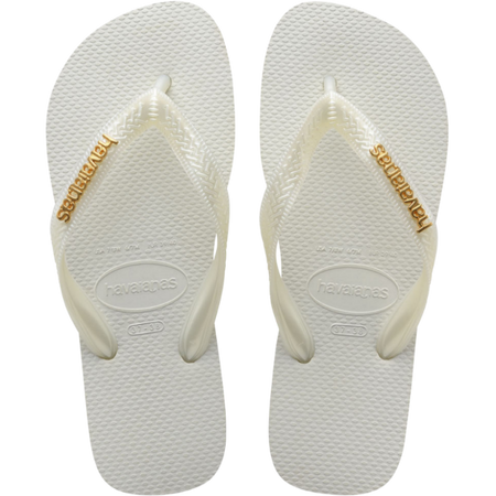Top Logo Metallic Flip Flops
