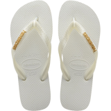 Top Logo Metallic Flip Flops