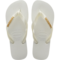 Top Logo Metallic Flip Flops