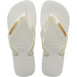 Top Logo Metallic Flip Flops