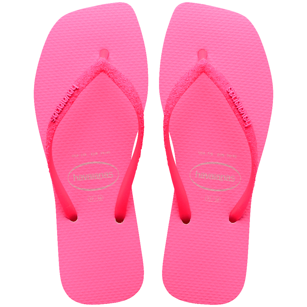 Slim Square Glitter Neon Flip Flops