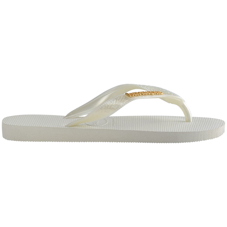 Top Logo Metallic Flip Flops