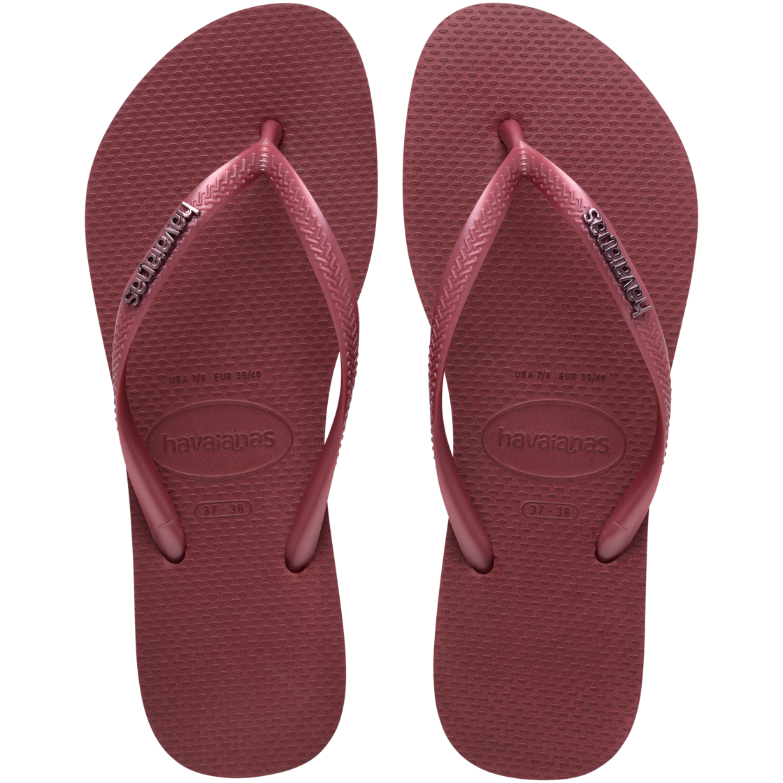 Slim Logo Metallic Flip Flops