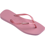 Slim Square Logo Metallic Flip Flops