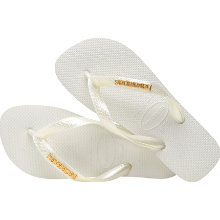 Top Logo Metallic Flip Flops