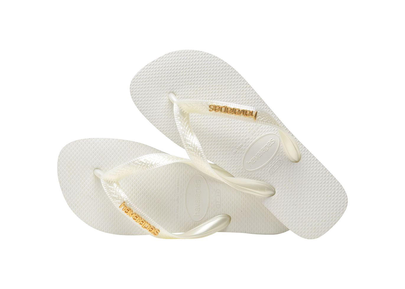 Top Logo Metallic Flip Flops