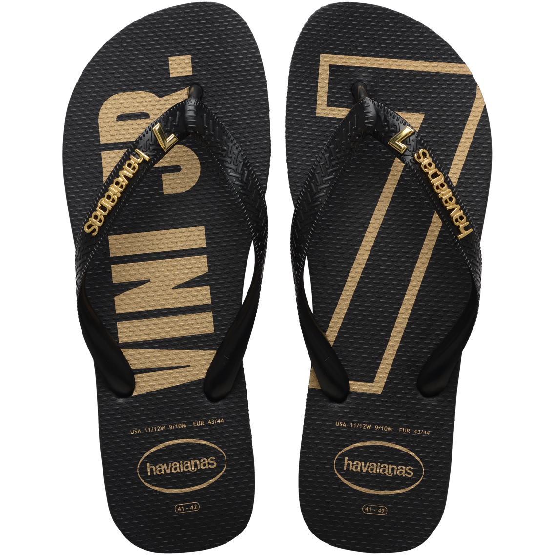 Top Vini Jr Golden Flip Flops