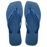 Slim Square Logo Metallic Flip Flop
