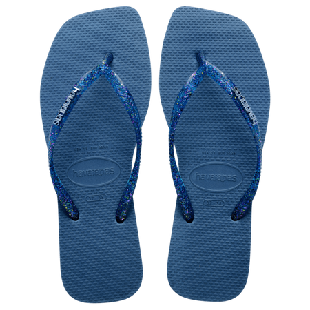 Slim Square Logo Metallic Flip Flop