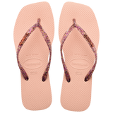 Slim Square Logo Metallic Flip Flop